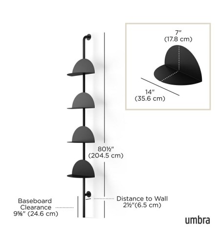 UMBRA regulowane półki ścienne SOLIS      czarne