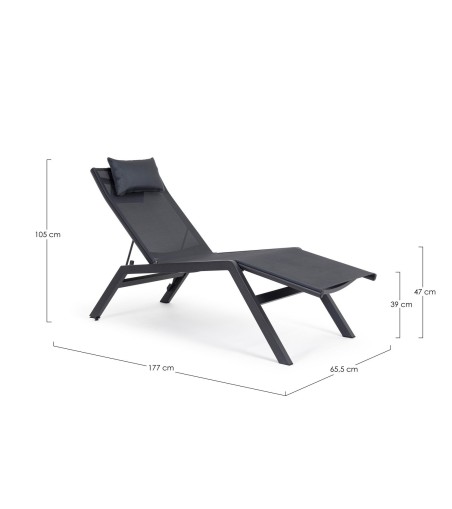 BIZZOTTO leżak ogrodowy KRION czarny