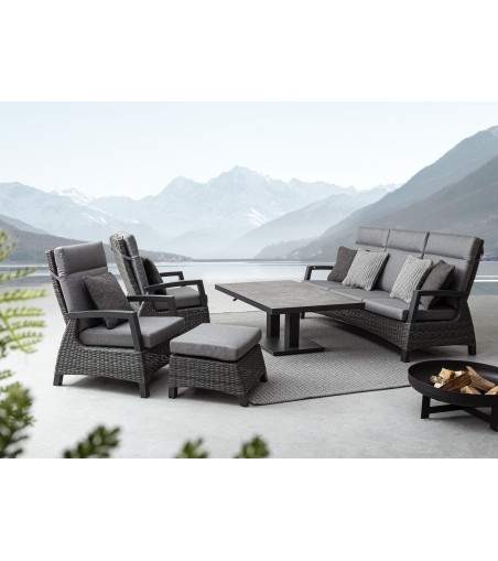 BIZZOTTO stół ogrodowy TRUMAN 140 szary   / regulowana wysokość