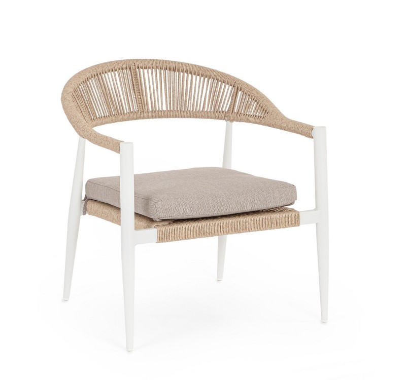 BIZZOTTO krzesło ogrodowe JANDIA białe    / beżowe