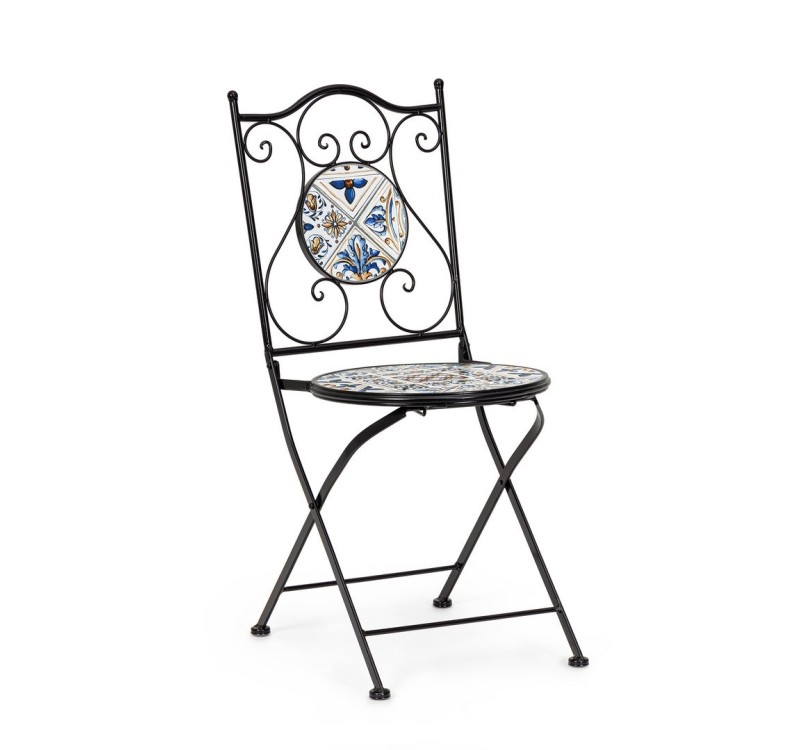 BIZZOTTO krzesło ogrodowe składane        MYKONOS czarne