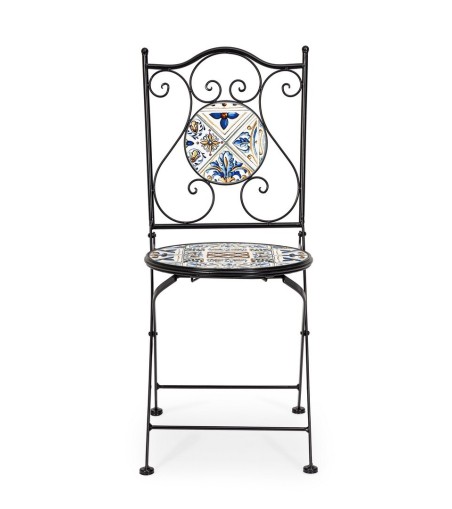 BIZZOTTO krzesło ogrodowe składane        MYKONOS czarne