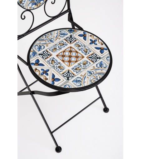 BIZZOTTO krzesło ogrodowe składane        MYKONOS czarne