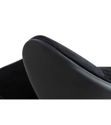 Fotel HAMPTON VELVET czarny, ekoskóra czarna - złota podstawa