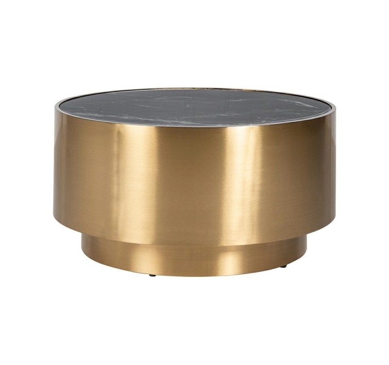 Stolik kawowy COSSAI złoty - konglomerat  imitujący marmur, stal nierdzewna