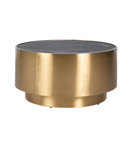 Stolik kawowy COSSAI złoty - konglomerat  imitujący marmur, stal nierdzewna