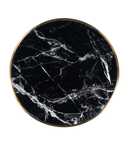 Stolik kawowy COSSAI złoty - konglomerat  imitujący marmur, stal nierdzewna