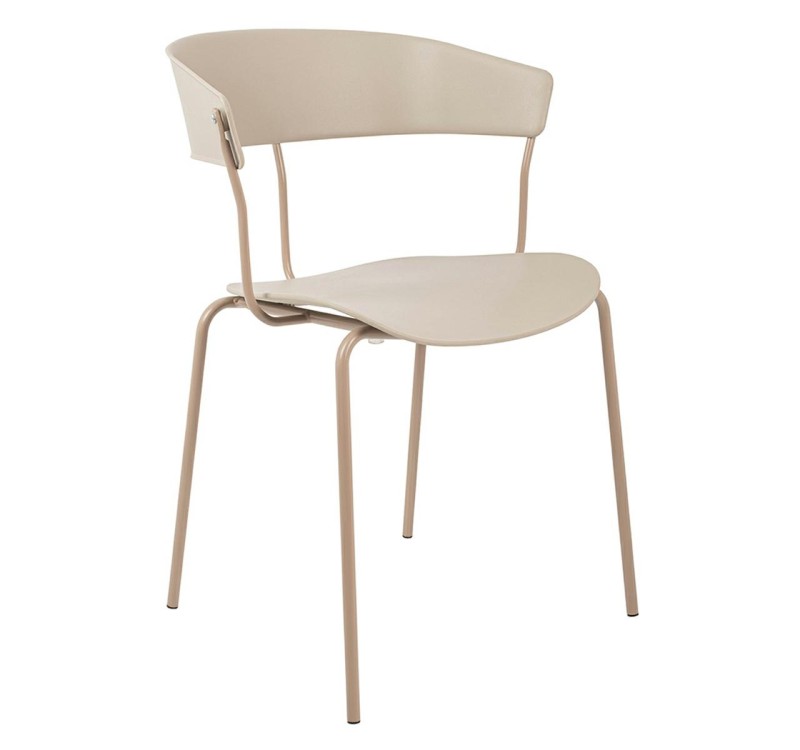 Krzesło JETT beżowe - polipropylen, metal