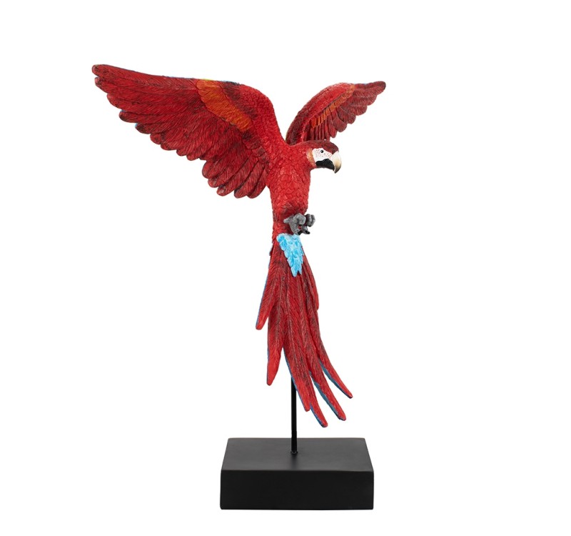 KARE dekoracja PAPUGA ROZŁOŻONE  SKRZYDŁA 52x61 cm czerwona / niebieska