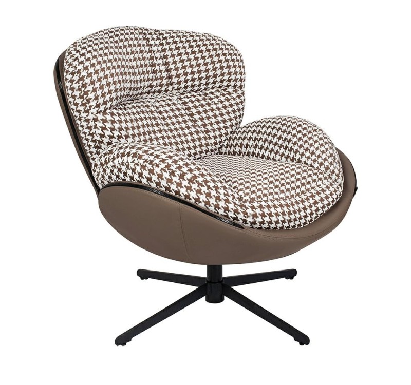 Fotel obrotowy HIPPO brązowa pepitka