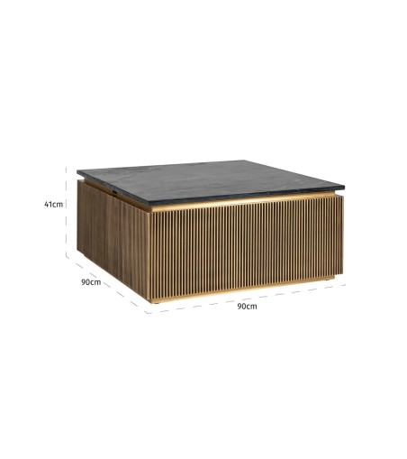 RICHMOND stolik kawowy IRONVILLE -        marmur, metal, MDF, sklejka brzozowa