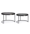 BIZZOTTO zestaw stolików kawowych ZEINA   ROUND czarny