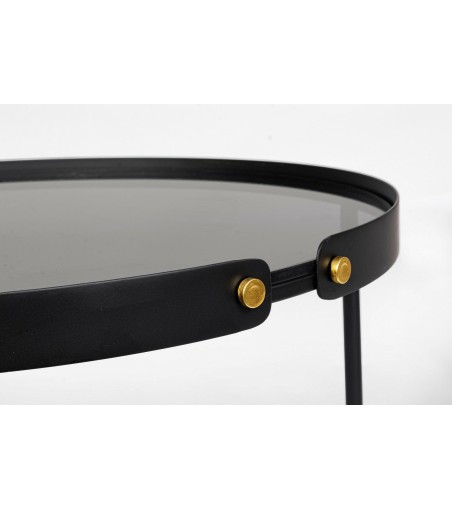 BIZZOTTO zestaw stolików kawowych ZEINA   ROUND czarny