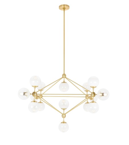 Lampa wisząca PLANETARIO 15 GOLD złota - klosze szronione