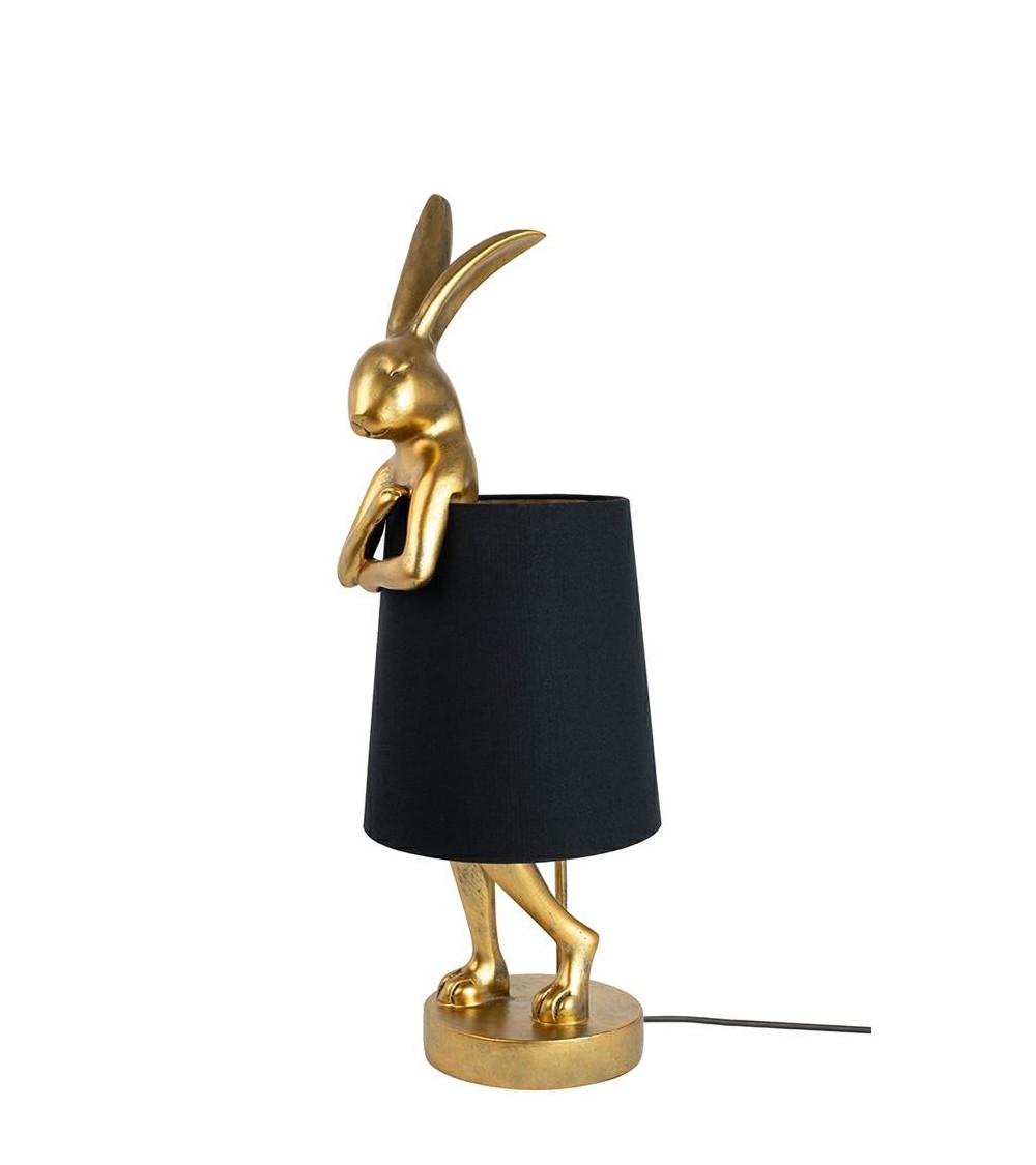 KARE lampa stołowa RABBIT 68 cm  złota / czarna