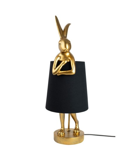 KARE lampa stołowa RABBIT 68 cm  złota / czarna