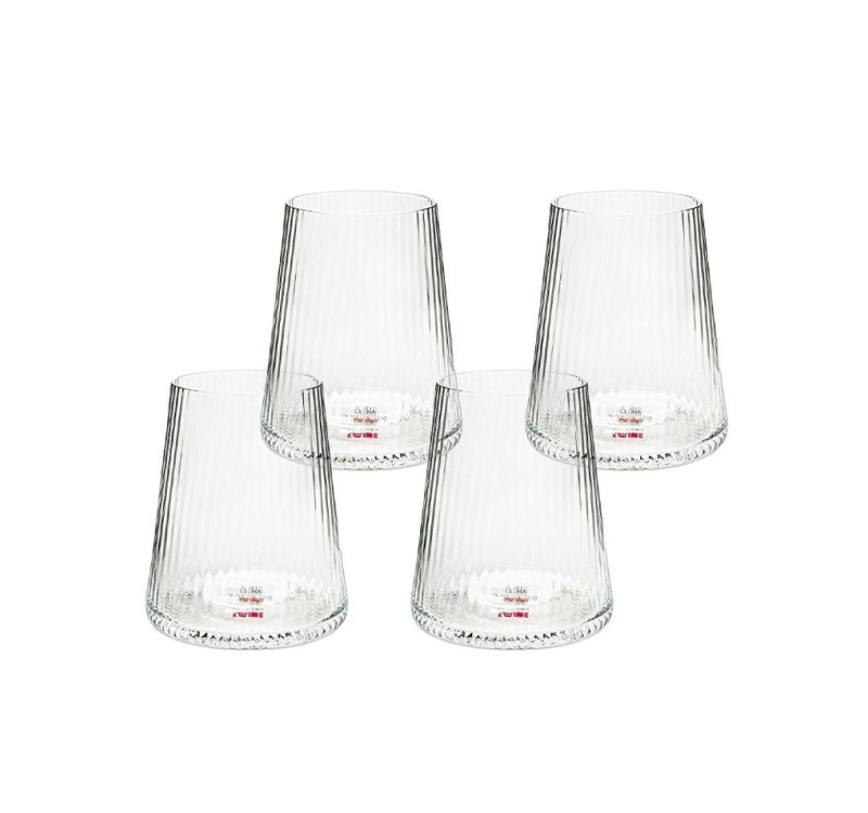 KARE komplet 4 szklanek RIFFLE 440ml      transparentny