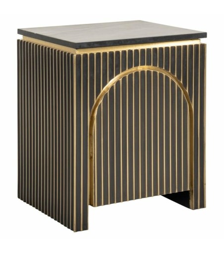 RICHMOND szafka nocna LES ARCS -          szczotkowane złoto, mosiądz, marmur, MDF