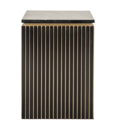 RICHMOND szafka nocna LES ARCS -          szczotkowane złoto, mosiądz, marmur, MDF