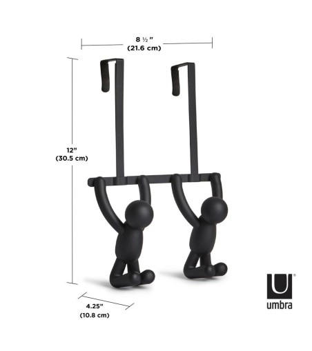 UMBRA podwójny wieszak BUDDY czarny
