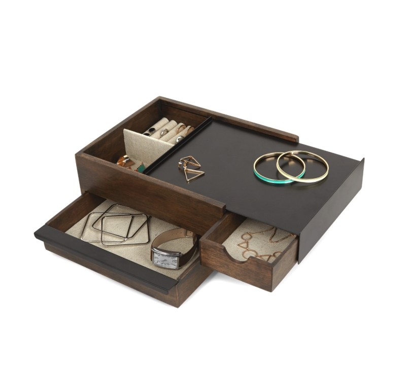 UMBRA pojemnik na biżuterię STOWIT -czarny,orzech