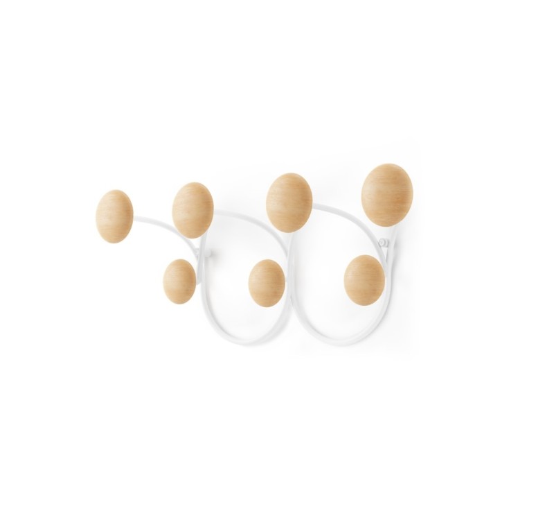 UMBRA wieszak na ubarnia DOTSY 7  biało naturalny