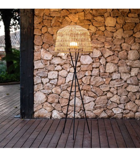 NEW GARDEN lampa podłogowa AMALFI 145 BATTERY NEGRO