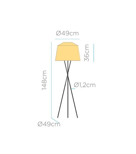 NEW GARDEN lampa podłogowa AMALFI 145 BATTERY NEGRO