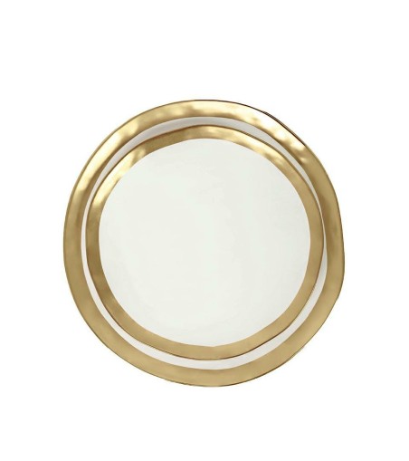 KARE komplet 2 talerzy BELL 38 cm         biało-złoty
