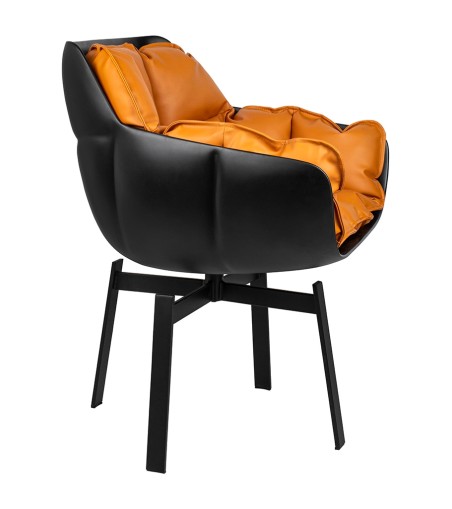 Krzesło obrotowe SHIBA brązowe / czarne