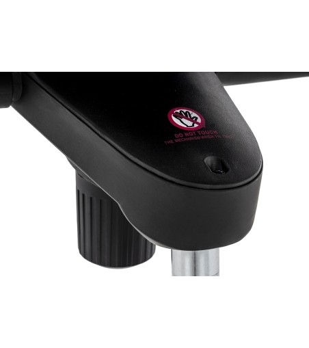 Fotel biurowy LOUNGE BUSINESS czarny z podnóżkiem - sklejka orzech, skóra naturalna, stal polerowana