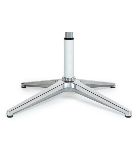 Fotel biurowy LOUNGE BUSINESS czarny z podnóżkiem - sklejka orzech, skóra naturalna, stal polerowana