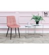 MODESTO krzesło CARLO pudrowy róż - welur, metal