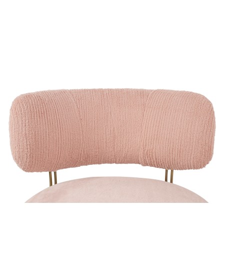 Fotel LOW TEDDY PINK różowy