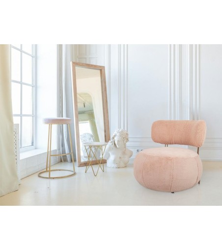 Fotel LOW TEDDY PINK różowy