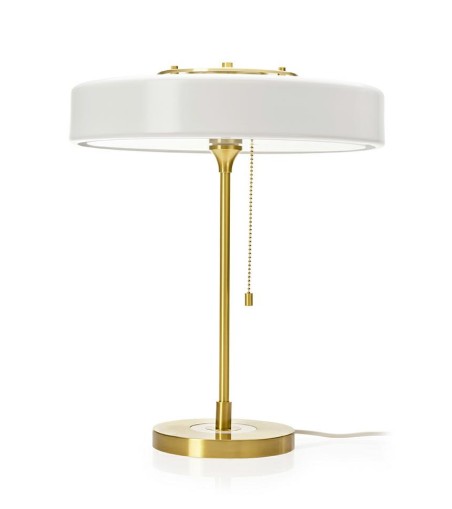 Lampa biurkowa ARTE biało-złota - aluminium, szkło