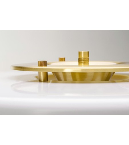 Lampa biurkowa ARTE biało-złota - aluminium, szkło