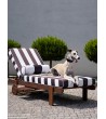 Zestaw ogrodowy AZURE leżak z materacem  i poduszką biało-czarny