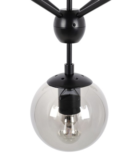 Lampa wisząca PLANETARIO 15 czarna - klosze dymione