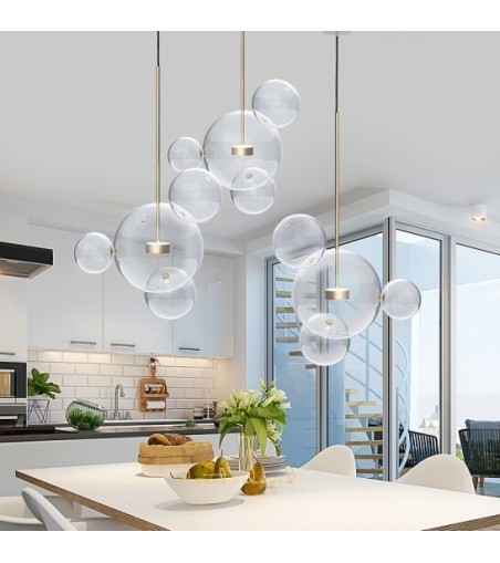 MOOSEE lampa wisząca CAPRI LINE 3 złota   - 180 LED, aluminium, szkło