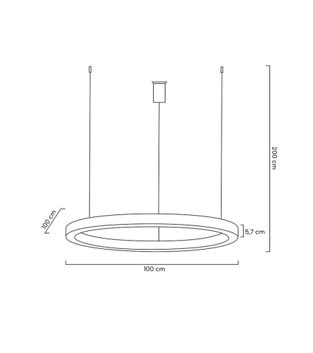Lampa wisząca RING 100 złota - LED, stal
