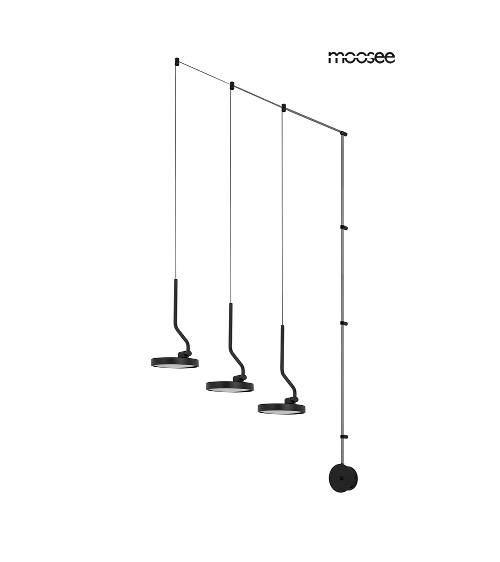 MOOSEE lampa ścienna FLAT 3 czarna