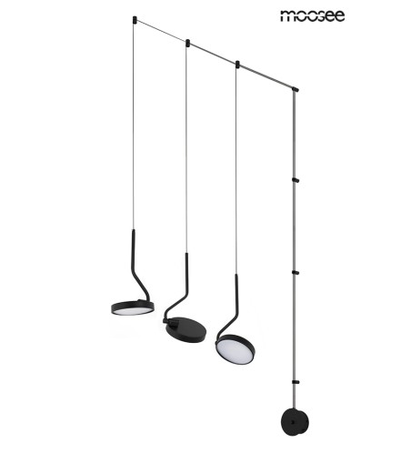 MOOSEE lampa ścienna FLAT 3 czarna