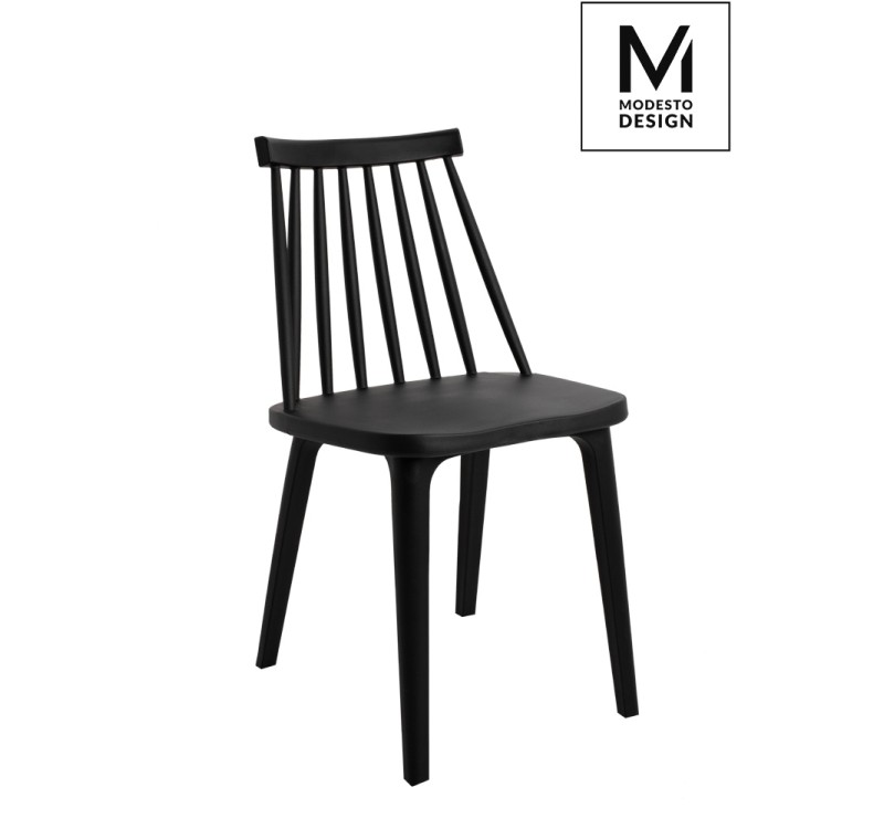 MODESTO krzesło RIBS BLACK czarne - polipropylen