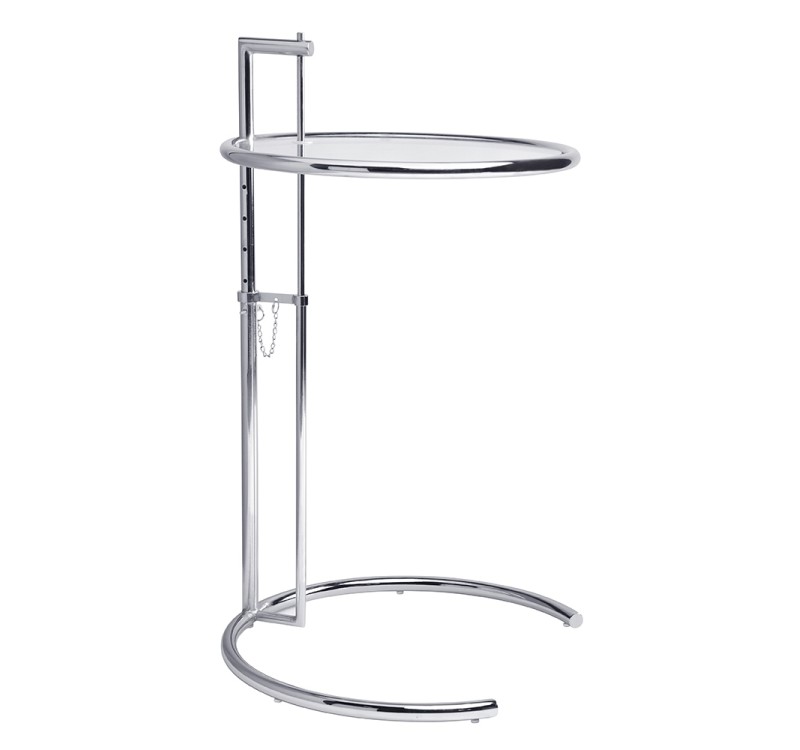 Stolik GREY chromowany - stal             galwanizowana, szkło