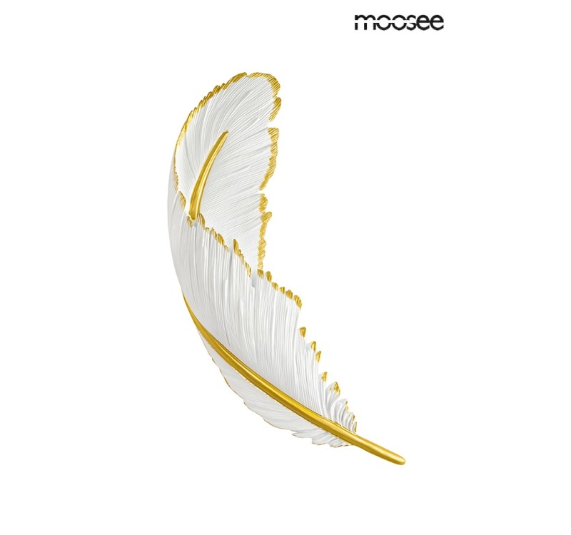 MOOSEE lampa ścienna PIÓRKO  biała / złota