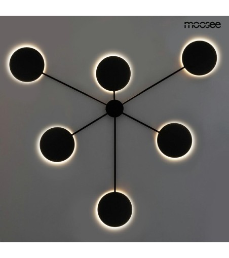 MOOSEE lampa ścienna SHADOW 6 czarna