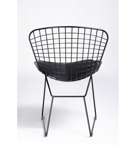 Krzesło NET SOFT czarne - czarna poduszka, metal