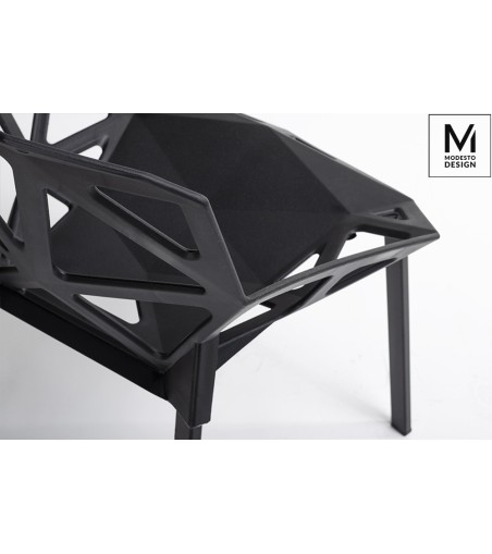 MODESTO krzesło SPLIT MAT czarne - polipropylen, podstawa metalowa