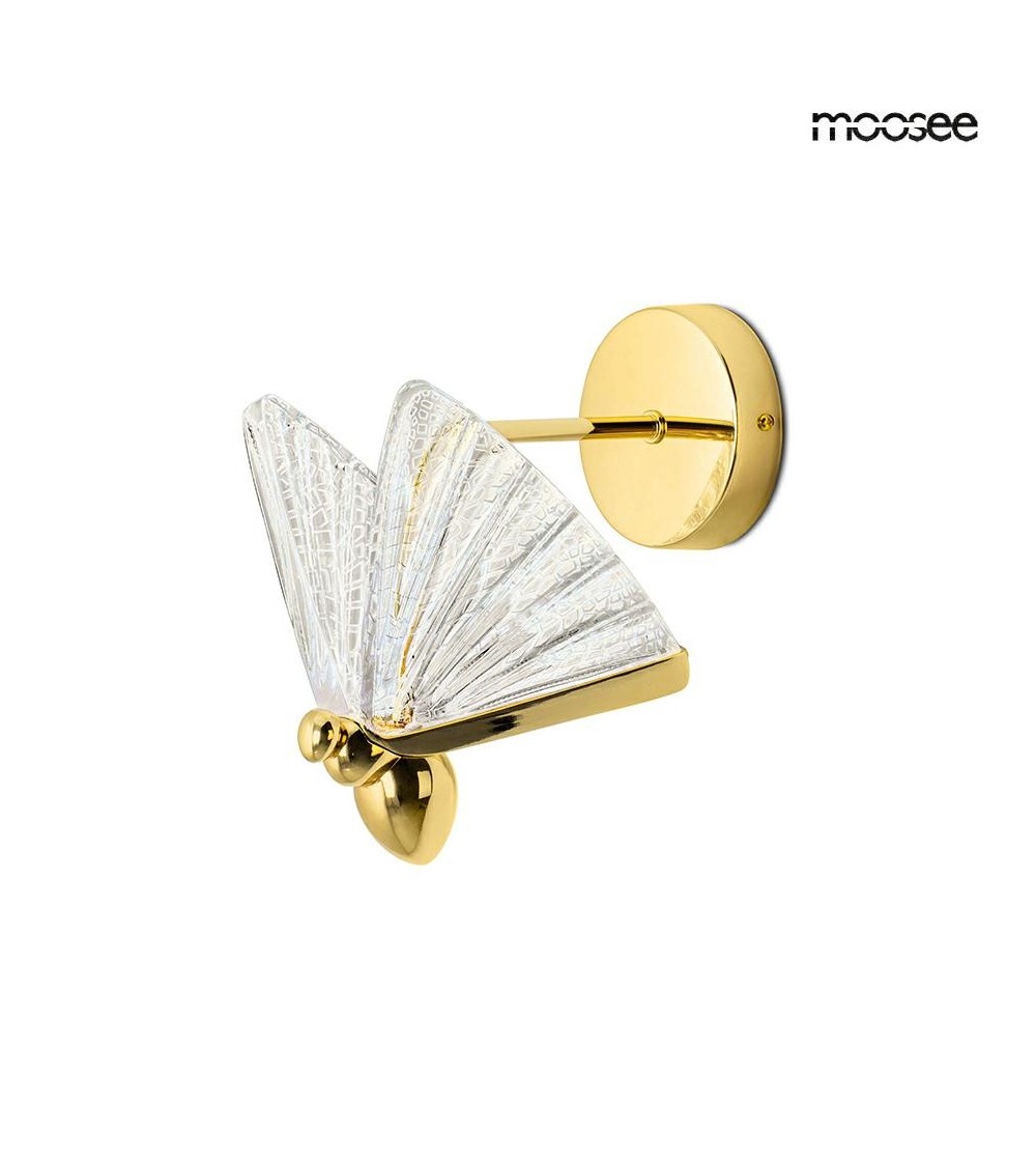 MOOSEE lampa ścienna BUTTERFLY S złota